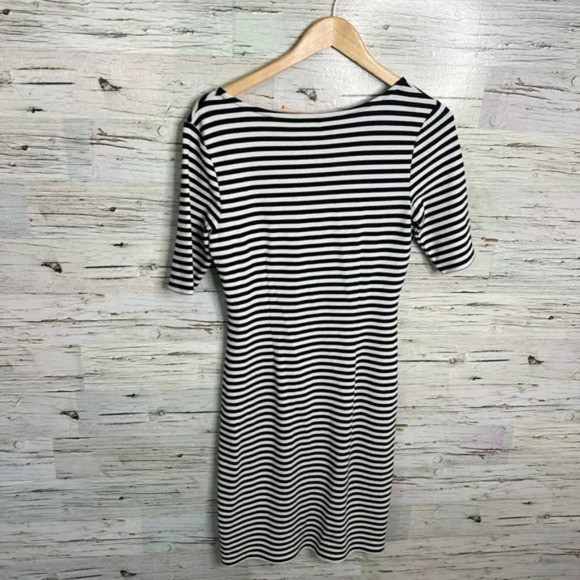 Ann Taylor black striped dress size small midi - Picture 7 of 9